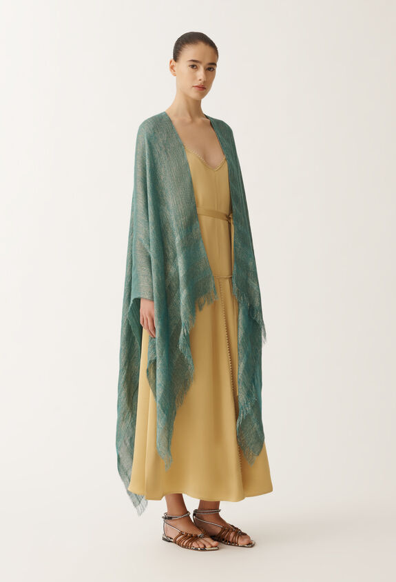 Fabiana Filippi Viscose cape, teal TURQUOISE SAD275A002L4030000