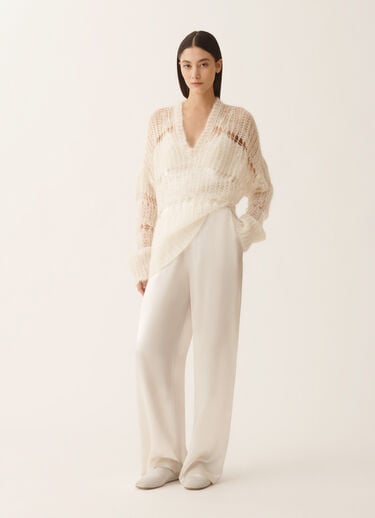 Fabiana Filippi Mohair and organic cotton sweater, raffia White MAD266F059L7370000