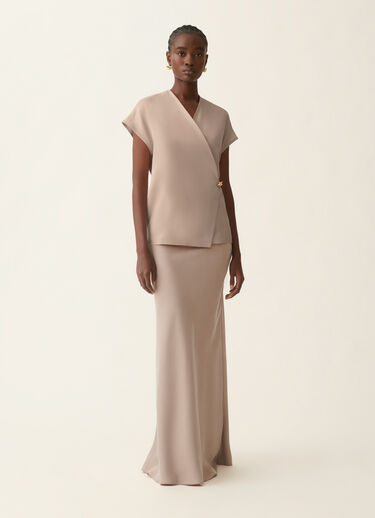 Top gilet in fluido, moka meringa Fabiana Filippi Top gilet in fluido, moka meringa Moka meringa TPD216F240D9880000
