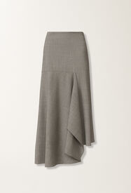 Fabiana Filippi Gonna asimmetrica in fresco lana, roccia melange GRIGIO GND215F414D6200000