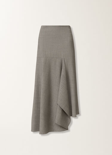 Fabiana Filippi Cool wool asymmetrical skirt, melange rock GREY GND215F414D6200000