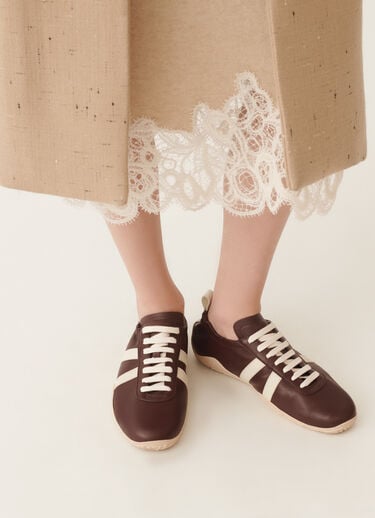 Fabiana Filippi Vintage-Sneaker aus Nappaleder, Ebenholz Weiß ASD215A825L8160000