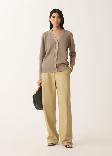 Fabiana Filippi Organic cotton and lurex cardigan, clay CLAY MAD275F496L4520000