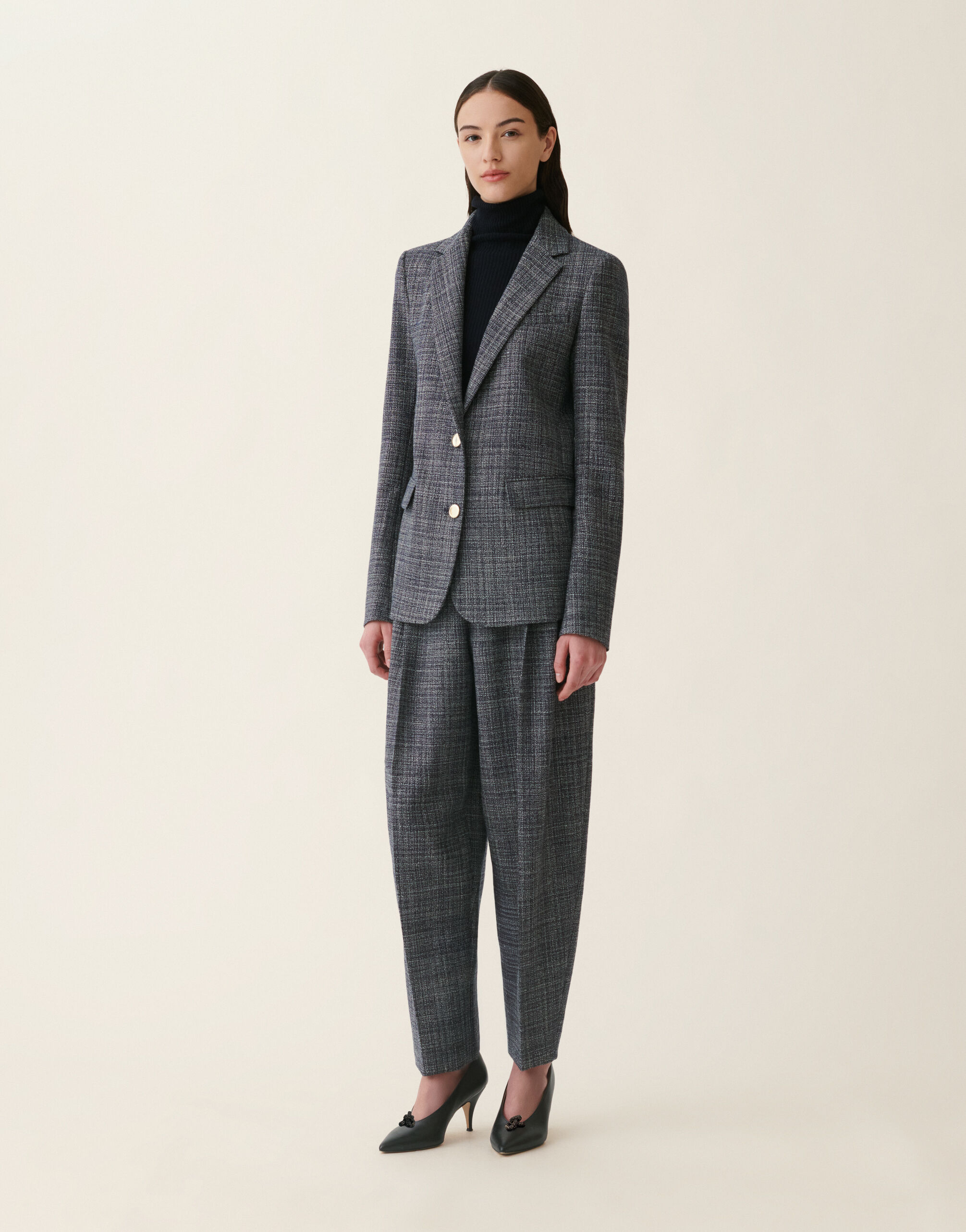 Blazer en mouliné, bleu nuit Fabiana Filippi Blazer en mouliné, bleu nuit Bleu nuit GCD216F168D9830000
