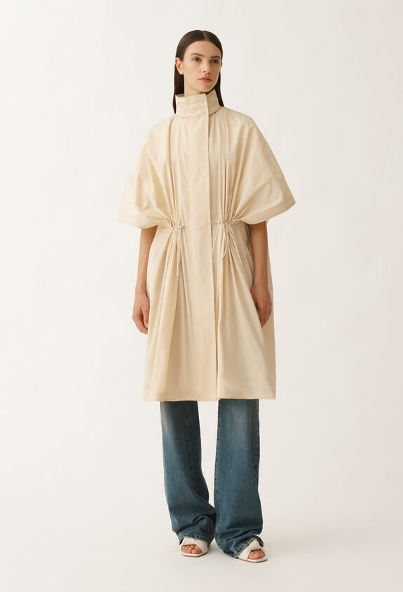 Fabiana Filippi Technical taffeta cape, vanilla WHITE CTD265F252L2950000