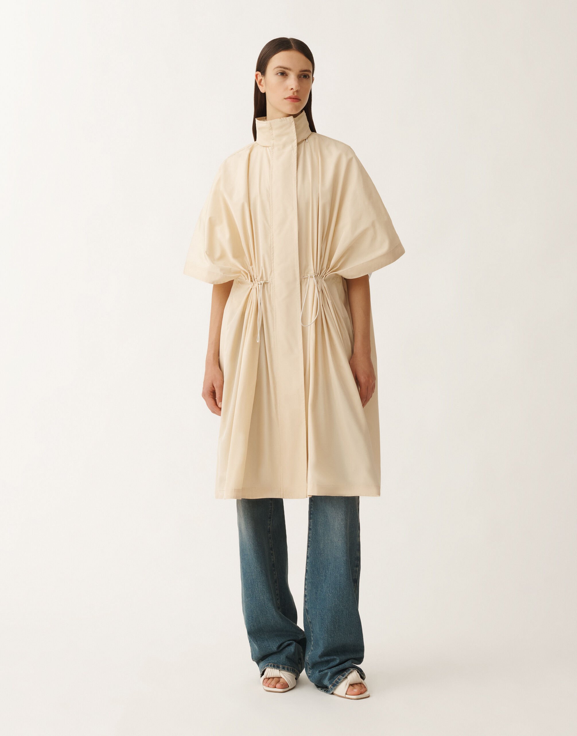 Fabiana Filippi Cape aus Funktionstaft, vanillefarben WEISS CTD265F252L2950000