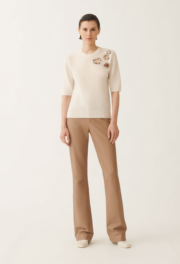 Fabiana Filippi Platinum sweater, raffia WHITE MAD215F490L5370000