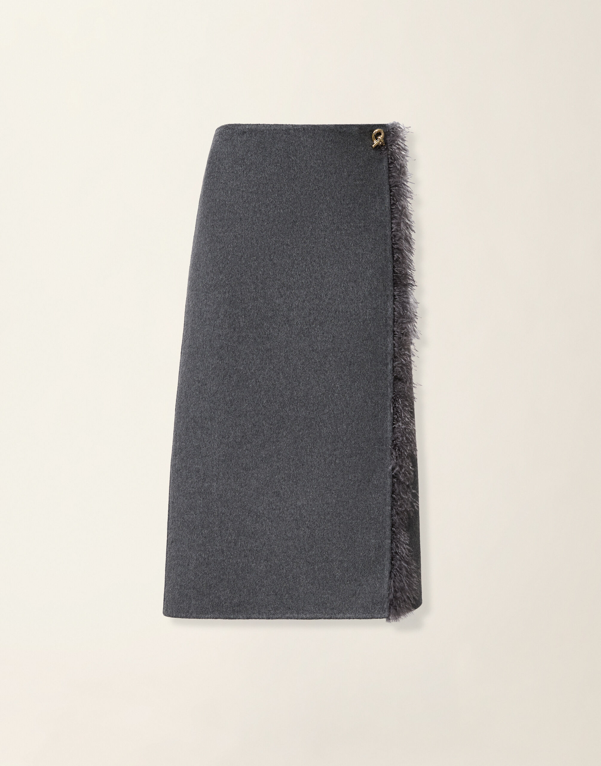 Wrap pencil skirt in wool double fabric, lead Fabiana Filippi Wrap pencil skirt in wool double fabric, lead Lead GND226F335M3840000