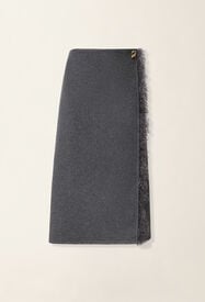 Fabiana Filippi Wrap pencil skirt in wool double fabric, lead Lead GND226F335M3840000