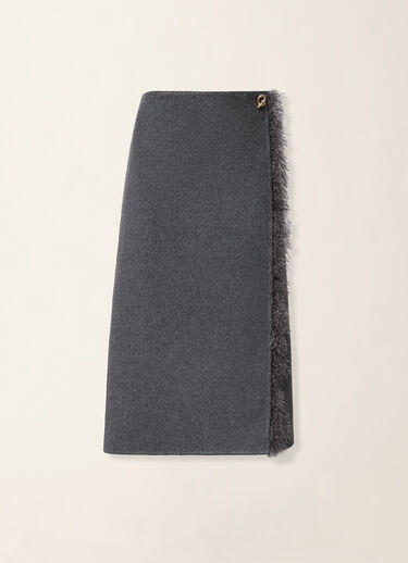 Wrap pencil skirt in wool double fabric, lead Fabiana Filippi Wrap pencil skirt in wool double fabric, lead Lead GND226F335M3840000