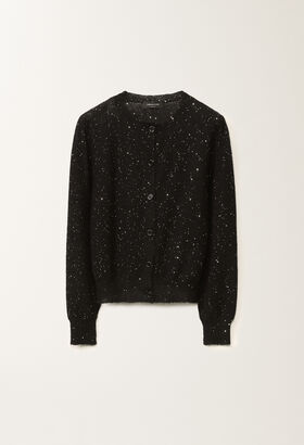 Fabiana Filippi SEQUIN SOFT MOHAIR MINI CARDIGAN WHITE CAD265F329D6500000