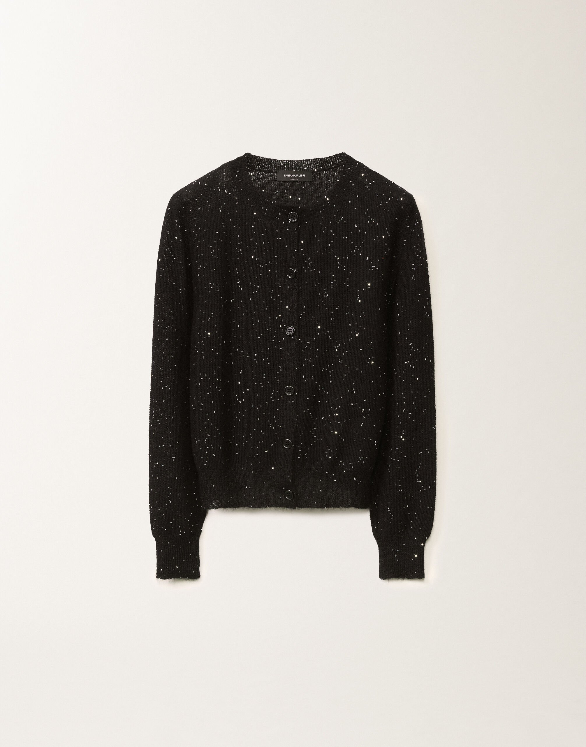 Fabiana Filippi Mohair micro cardigan, black BLACK MAD265F086D8170000