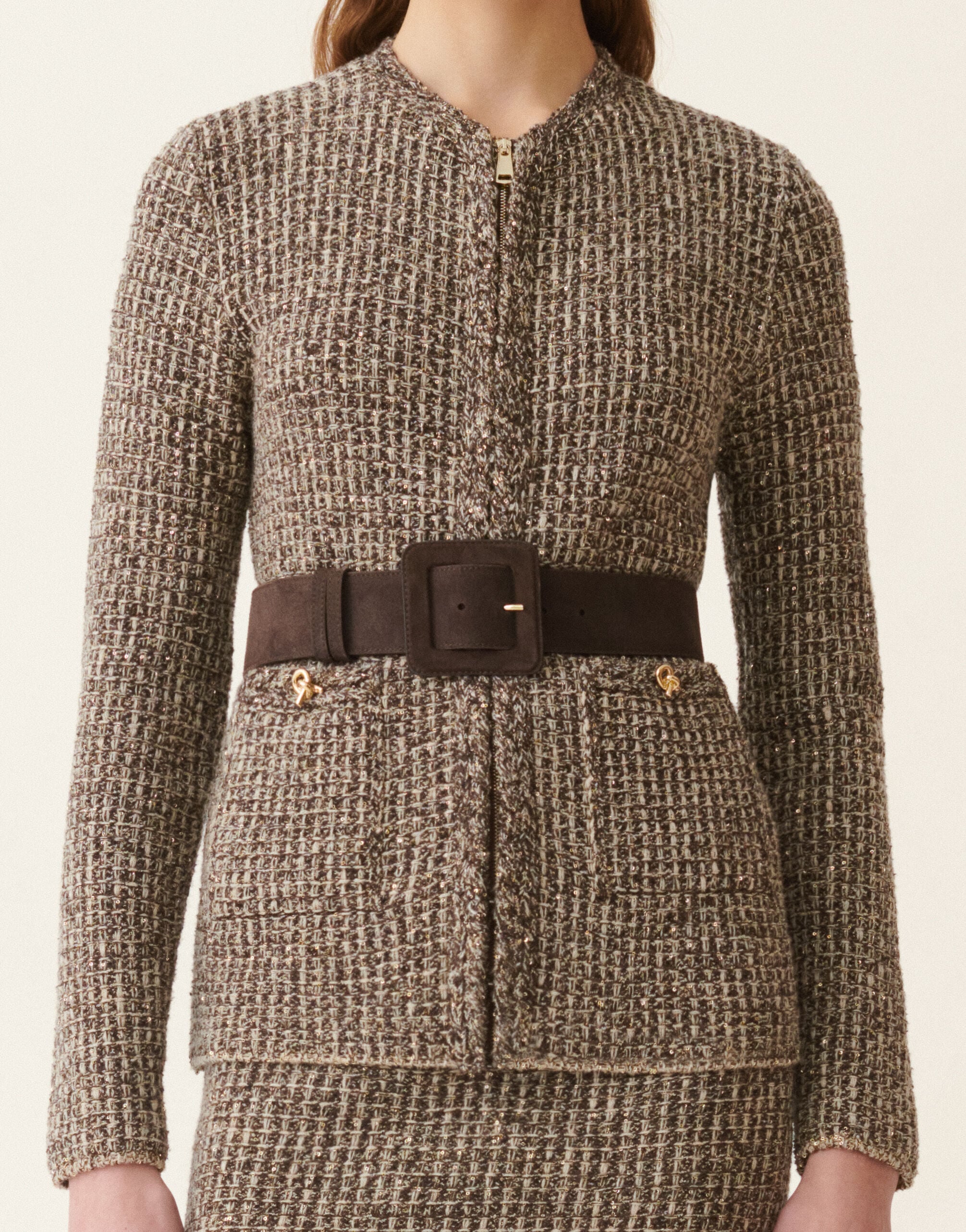 Ceinture haute en daim, ébène Fabiana Filippi Ceinture haute en daim, ébène ébène AAD216A813M5290000