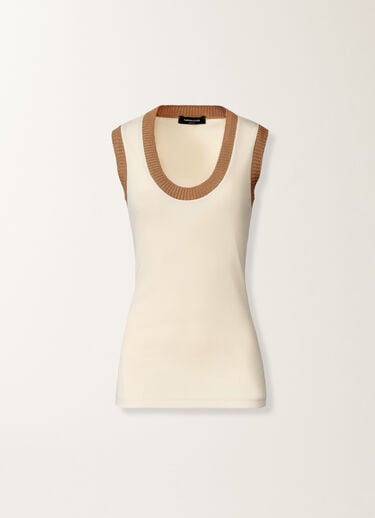 Fabiana Filippi Jersey tank top, butter and wicker BUTTER JED276F582M2240000