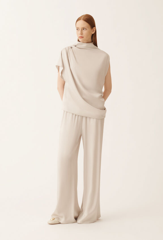 Fabiana Filippi Envers satin top, dust GREY TPD215F298L5960000