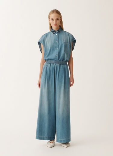 Fabiana Filippi Pantalon en chambray, bleu clair BLEU PAD275F386L3460000