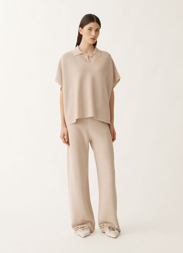 Fabiana Filippi Cotton polo with lurex, sand SAND MAD275F505L2330000