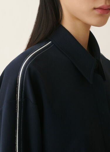 Fabiana Filippi Veste cropped en jersey point Milano, bleu nuit Bleu nuit GCD216F261M3100000