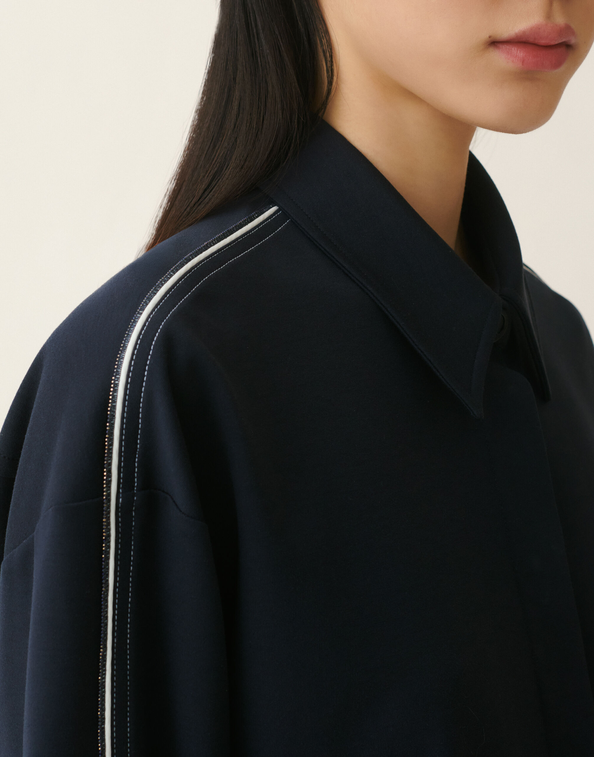 Fabiana Filippi Veste cropped en jersey point Milano, bleu nuit Bleu nuit GCD216F261M3100000