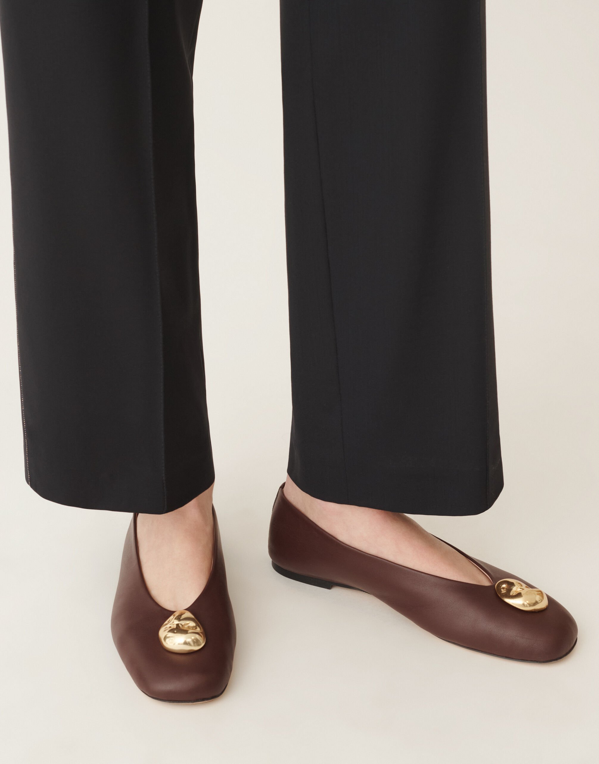 Fabiana Filippi Nappa leather ballet flats, ebony BROWN ASD215A807L8200000