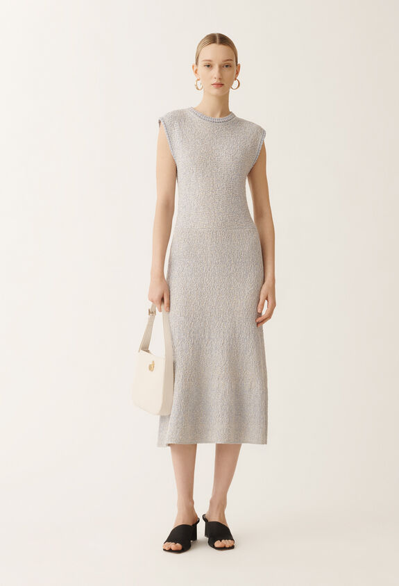 Fabiana Filippi Lurex knit tweed dress, vanilla and mauve VANILLA ABD275F627L3660000