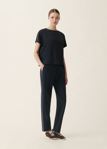 Fabiana Filippi Pantalon jogging Spello en jersey point Milano, bleu nuit Bleu nuit PAD216F366M3100000