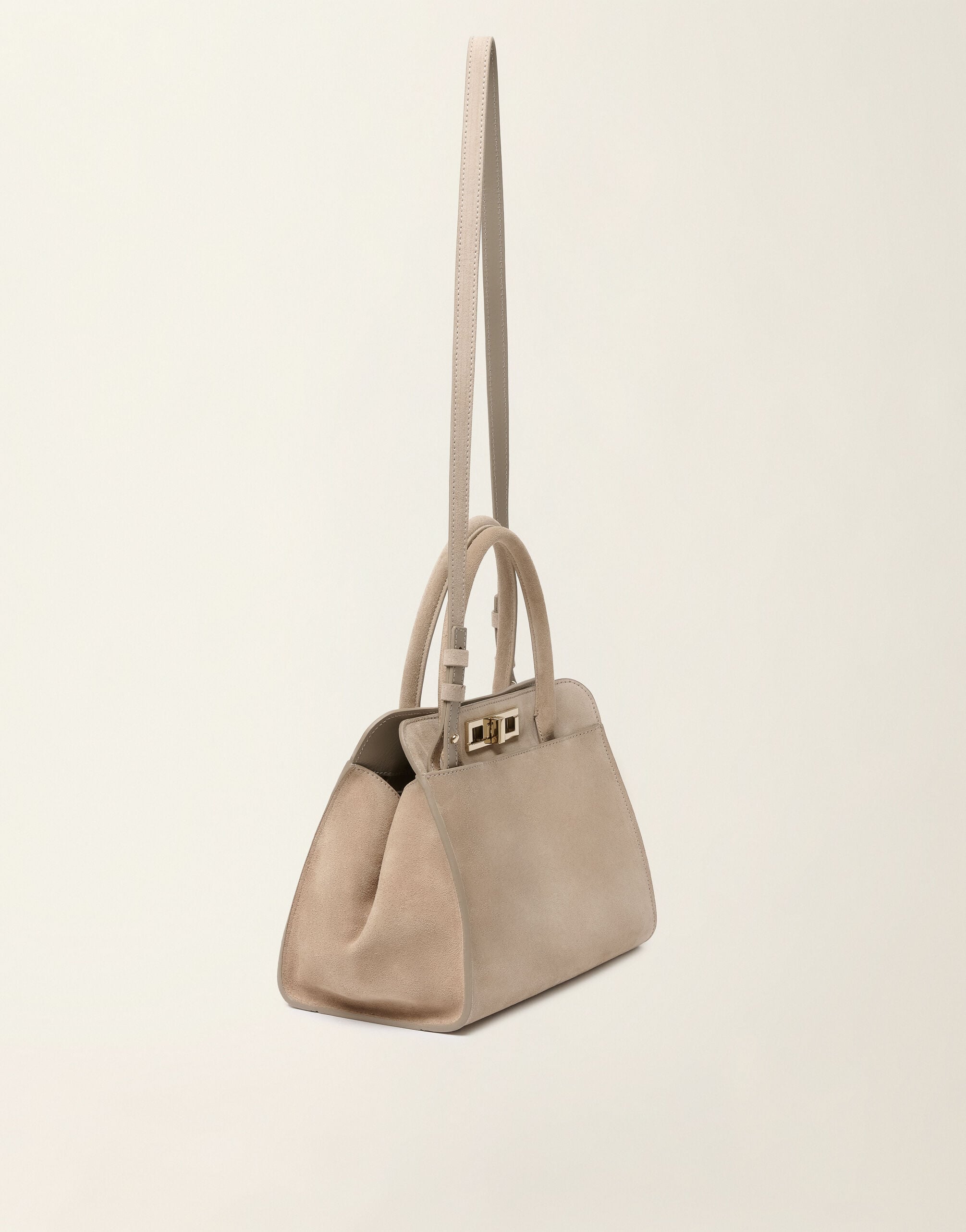 Handbag media Josephine in camoscio, moka meringa Fabiana Filippi Handbag media Josephine in camoscio, moka meringa Moka meringa BGD216A852M5000000