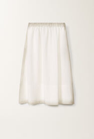 Fabiana Filippi Linen canvas skirt with gradient, white WHITE GND275F796L3780000
