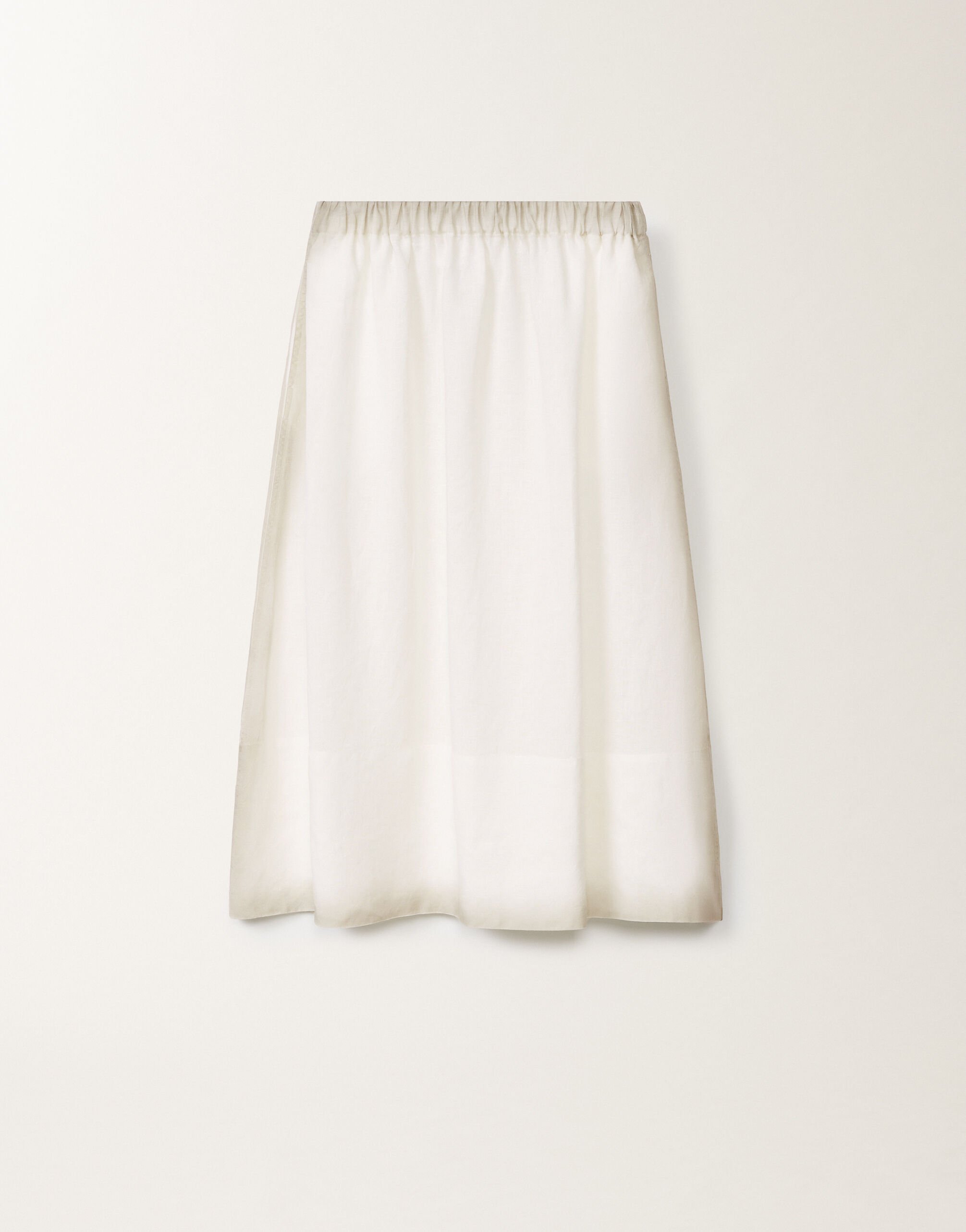 Fabiana Filippi Linen canvas skirt with gradient, white WHITE GND275F796L3780000