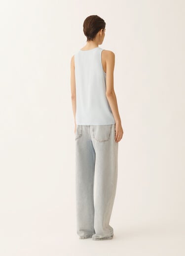 Fabiana Filippi Crepe de chine tank top, aqua Blue TPD266F295L7750000