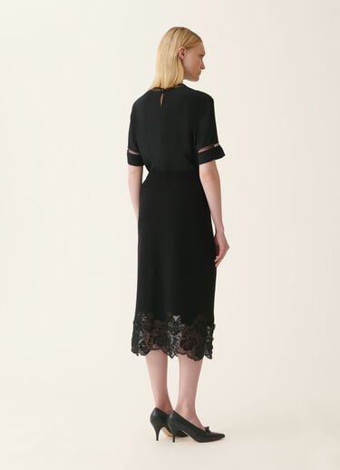 Platinum and lace pencil skirt, black Fabiana Filippi Platinum and lace pencil skirt, black Black GND226F765M4460000