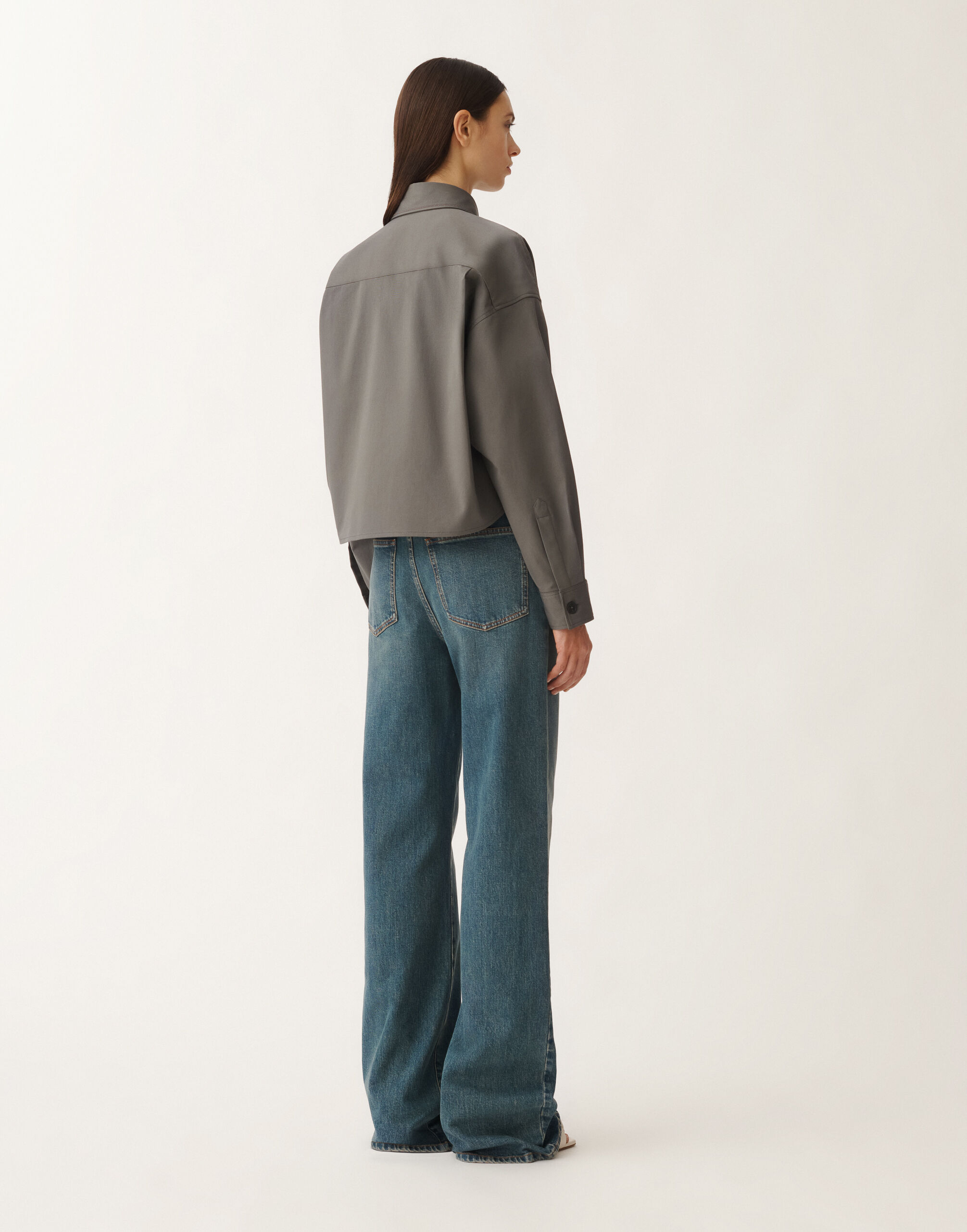 Fabiana Filippi Jacke aus Gabardine, bleifarben GRAU GCD265F316L1920000