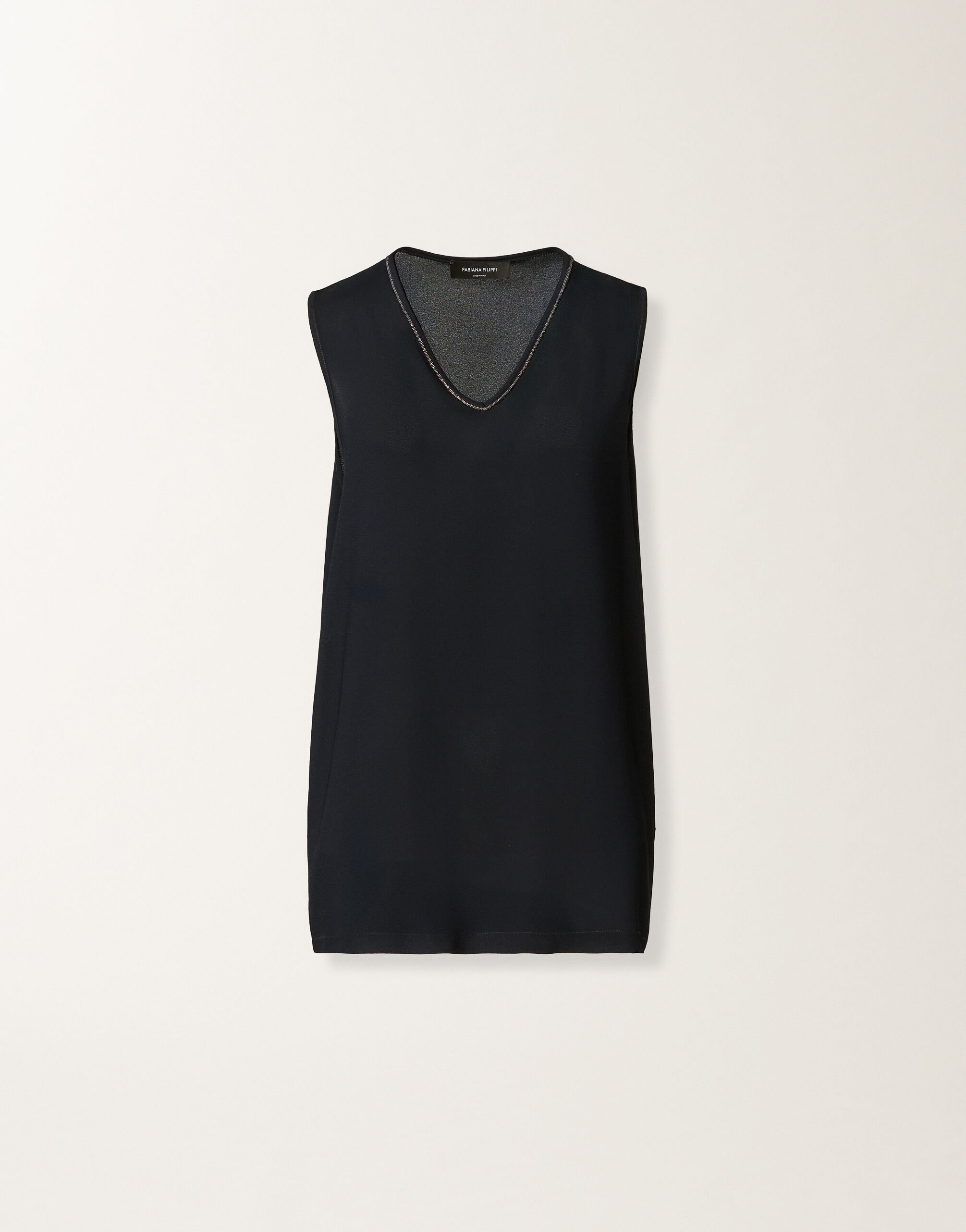 Fabiana Filippi Stretch sablé top, midnight blue BLUE TPD265F773L2350000