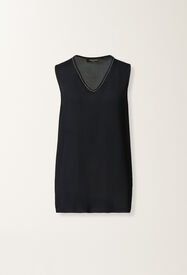 Fabiana Filippi Stretch sablé top, midnight blue BLUE TPD265F773L2350000