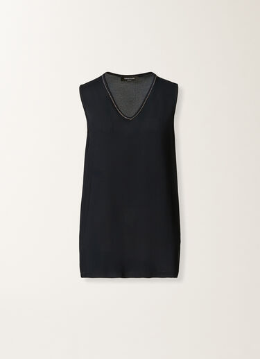 Fabiana Filippi Stretch sablé top, midnight blue BLUE TPD265F773L2350000