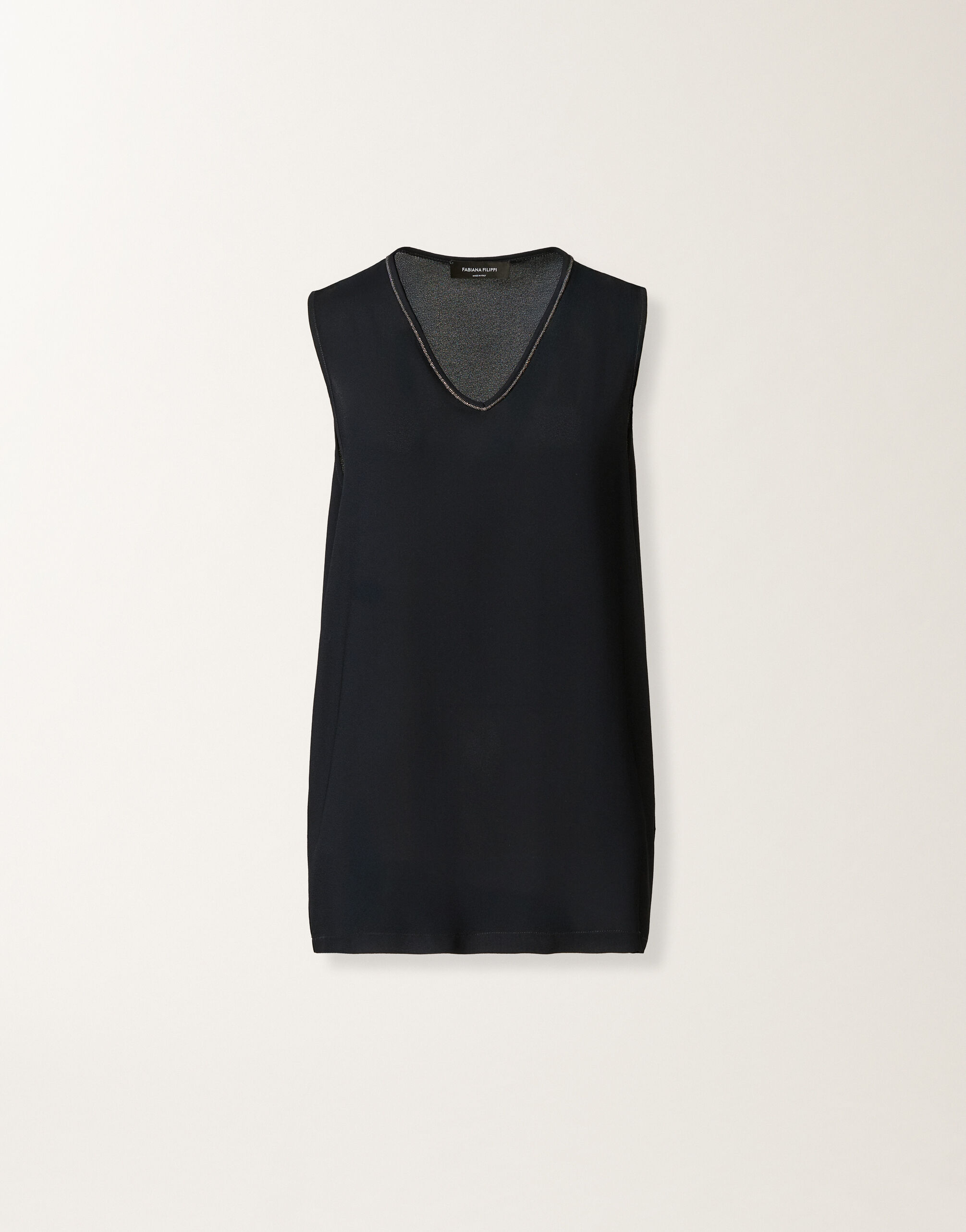 Fabiana Filippi Stretch sablé top, midnight blue BLUE TPD265F773L2350000