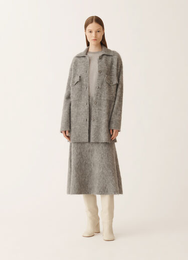 Fabiana Filippi Brushed merino and mohair skirt, rock Grey GND225F803L6200000