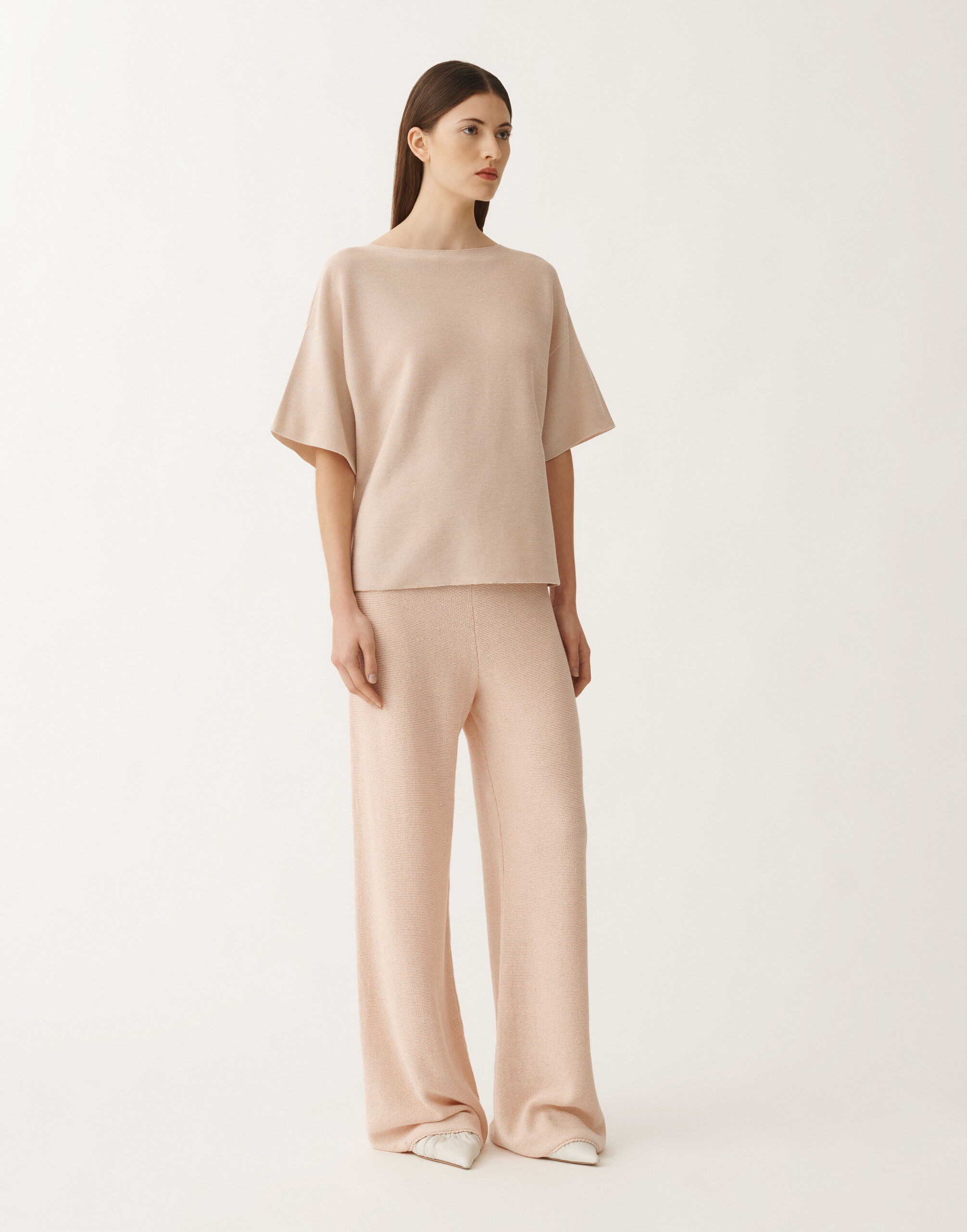 Fabiana Filippi Cotton and lurex sweater, dusty pink PINK MAD265F097L2330000