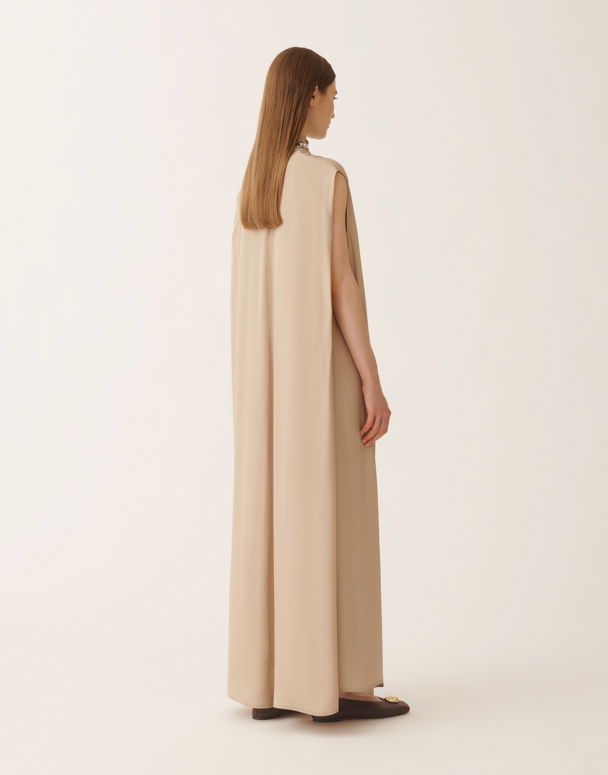 Fabiana Filippi Dress in enver satin, birch Beige ABD225F632L6820000