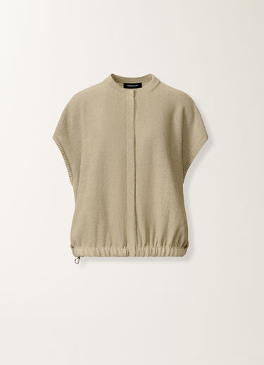 Fabiana Filippi Cotton and linen sweater with sequins, khaki KHAKI MAD276F553D2730000