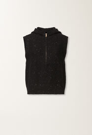 Fabiana Filippi Platinum vest with sequins, black Black MAD225F535L6270000
