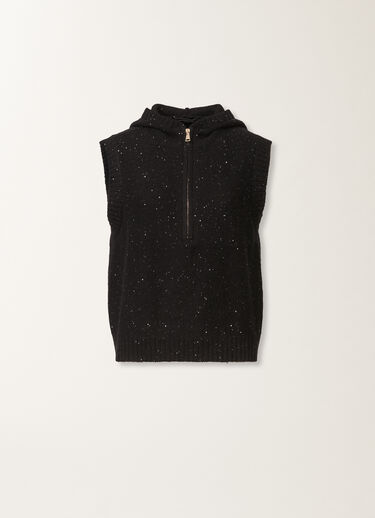 Fabiana Filippi Platinum vest with sequins, black Black MAD225F535L6270000