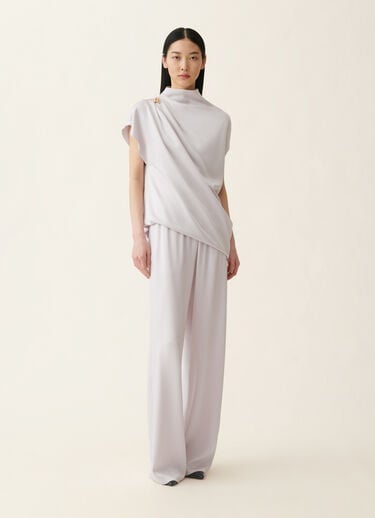 Amelia Hose aus glänzendem Enver-Satin, steinfarben Fabiana Filippi Amelia Hose aus glänzendem Enver-Satin, steinfarben Steinfarben PAD216F291D9820000