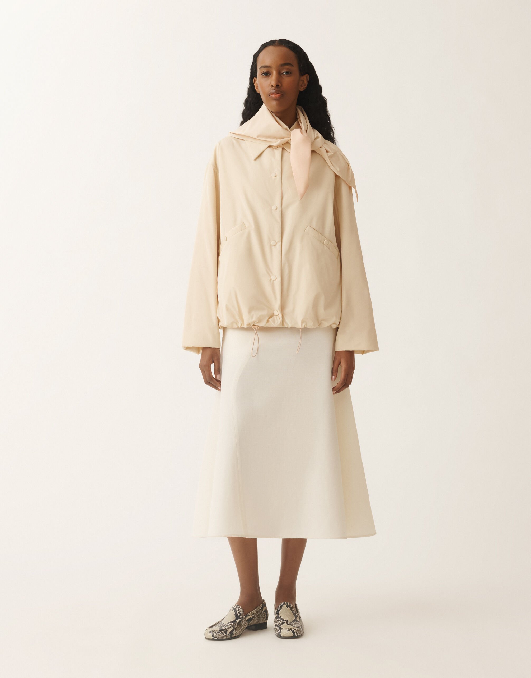 Fabiana Filippi Trainerjacke aus Funktionstaft, vanillefarben WEISS CTD265F247L1930000