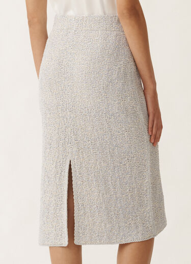 Fabiana Filippi Falda de tweed de punto lúrex, vainilla y malva VANILLA/LAVANDA GND275F778L3660000