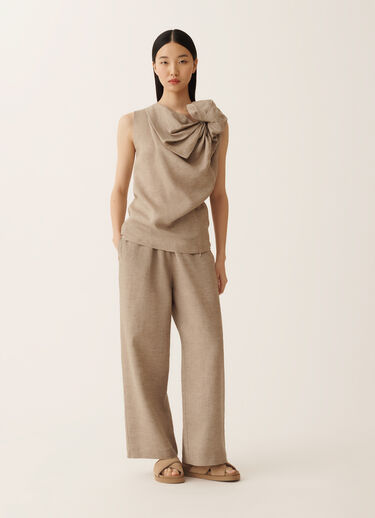 Fabiana Filippi Trevi pants in taupe linen canvas DOVE GREY PAD276F310M1310000