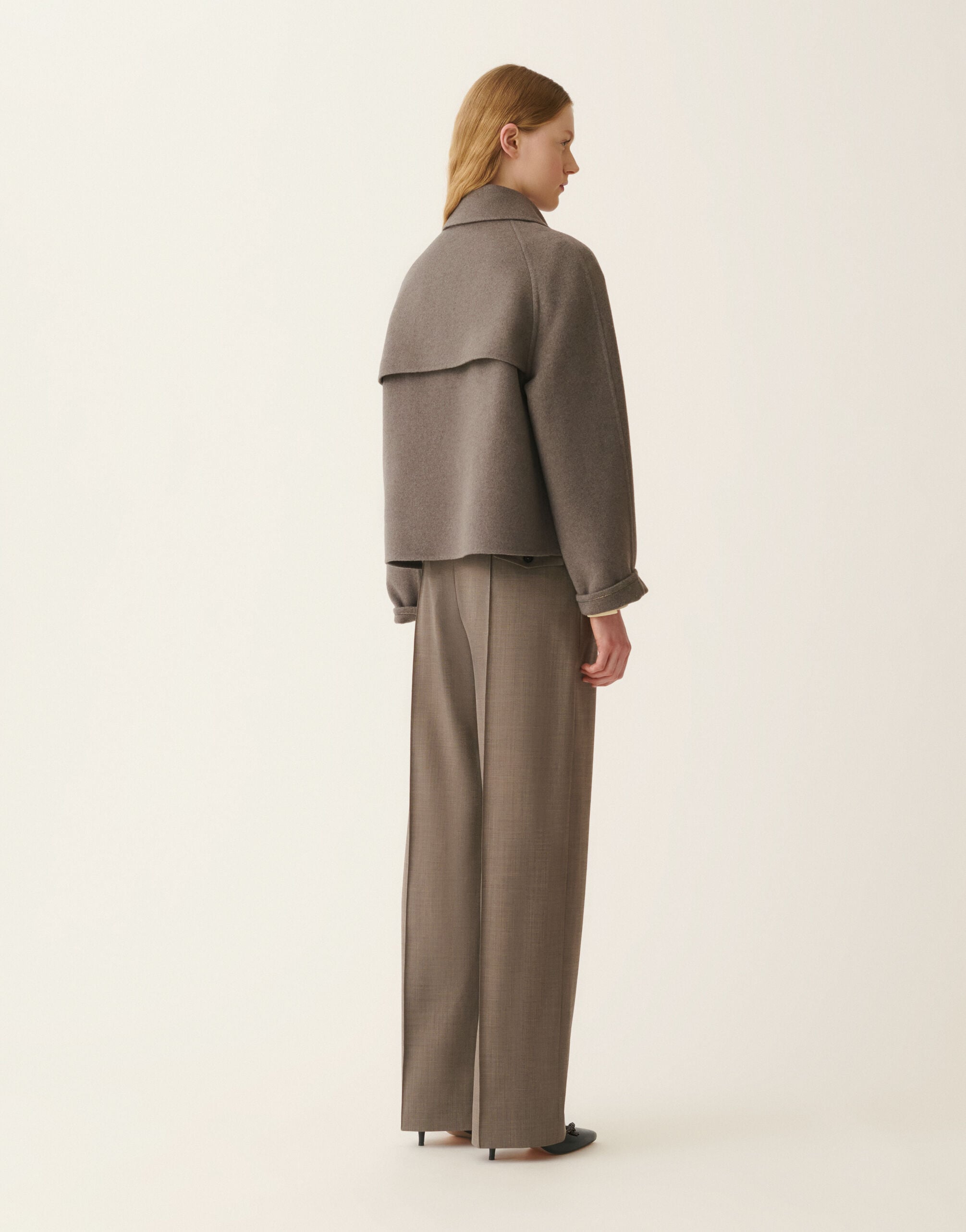Fabiana Filippi Wool and cashmere double coat, falcon Falcon CTD226F634M3750000