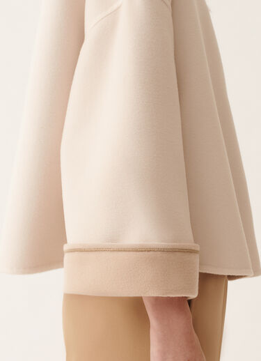 Fabiana Filippi Cropped boxy coat in double wool, kasha BEIGE CTD266F420L7360000