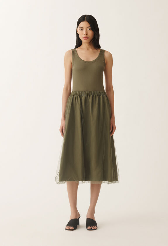 Fabiana Filippi Jupe en lin et viscose, gazon VERT GND275F848L3540000