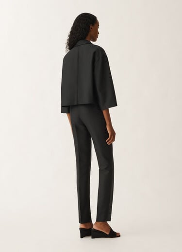 Fabiana Filippi Jacke aus Baumwolle und Mikadostoff in Seide, schwarz SCHWARZ GCD265F232D7870000